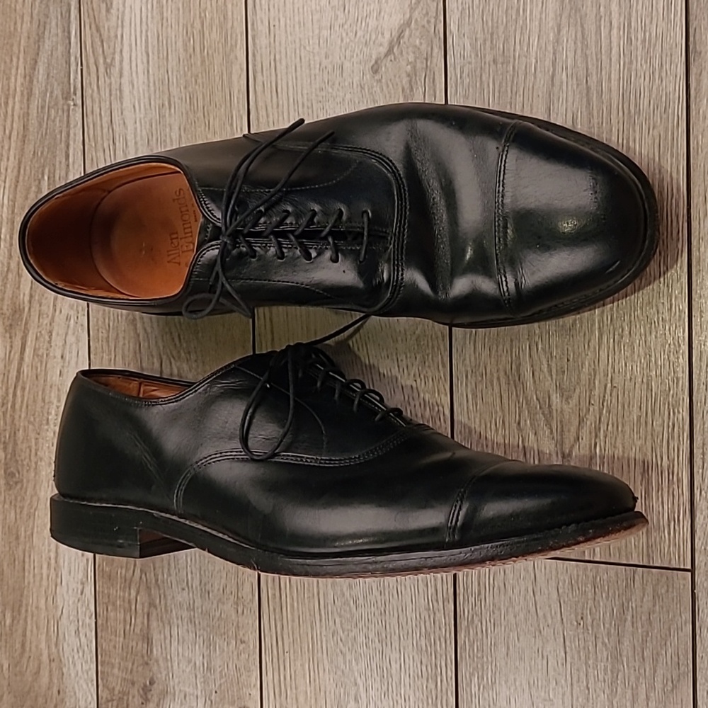 ALLEN EDMONDS Park Avenue Black Leather Cap Toe Sz 11.5 B Mensβ Dress Shoes